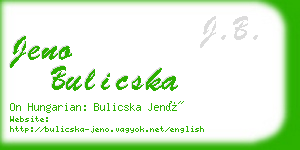 jeno bulicska business card